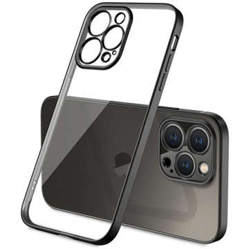 Alogy TPU Luxury Case with Camera Cover for Apple iPhone 13 Pro Black/Transparent