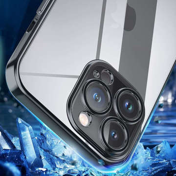 Alogy TPU Luxury Case with Camera Cover for Apple iPhone 13 Pro Black/Transparent