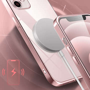 Alogy TPU Luxury Case with Camera Protector for Apple iPhone 12 Pink and Transparent