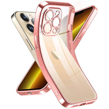 Alogy TPU Luxury Case with Camera Protector for Apple iPhone 12 Pro Pink and Transparent