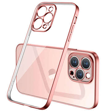 Alogy TPU Luxury Case with Camera Protector for Apple iPhone 12 Pro Pink and Transparent