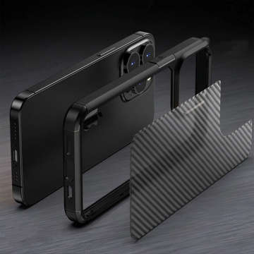 Alogy Techsuit CarbonFuse protective phone case for Apple iPhone 14 Pro Max Black