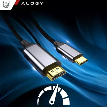 Alogy USB-C to HDMI Cable HUB Adapter 4K 60HZ 200cm 2m Black