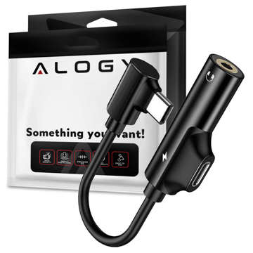 Alogy USB-C to USB-C Type C Mini Jack 3.5mm Adapter with DAC Black