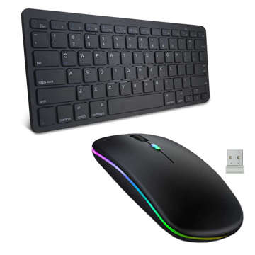 Alogy Universal Bluetooth Wireless Keyboard Black Silent Mouse 1600 DPI