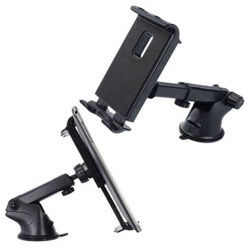 Alogy Universal Car Holder for Windshield, Dashboard for Phone, Tablet 11" Black Car Charger