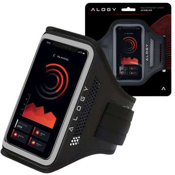 Alogy WaterProof Sport ArmBand running case waterproof armband for phone 6.7 inch Black