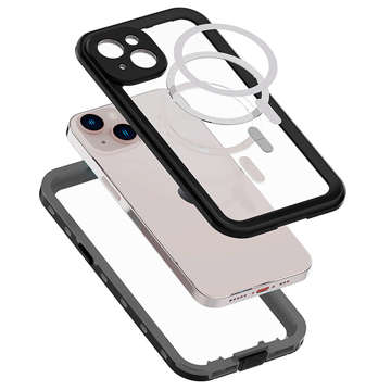 Alogy Waterproof Case IP68 Case with Clear Back 360 Armor Case for MagSafe for Apple iPhone 14