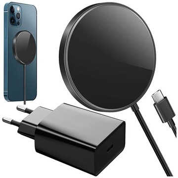 Alogy Wireless Charger for MagSafe 20W for iPhone 14/13/ PRO/ MAX/ MINI Black Wall Charger