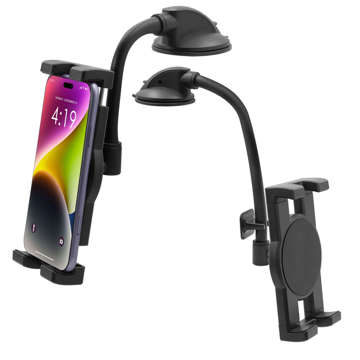 Alogy car holder for tablet phone dashboard windshield for car with long arm 4-13" black