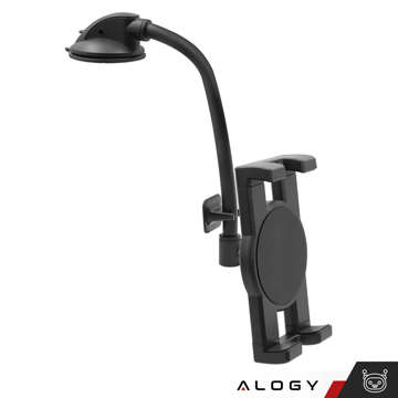 Alogy car holder for tablet phone dashboard windshield for car with long arm 4-13" black