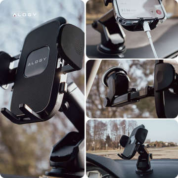 Alogy car phone holder 4-7 inch for dashboard and windshield Black