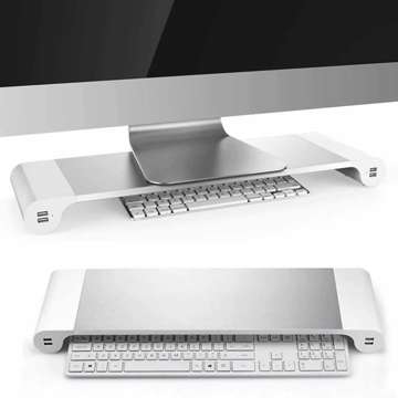 Alogy laptop monitor stand with HUB 4x USB Silver