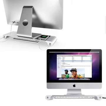 Alogy laptop monitor stand with HUB 4x USB Silver