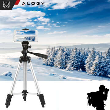 Alogy light tripod with remote control and bag smartphone holder, phone, camera 105cm 4in1