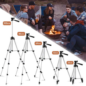 Alogy light tripod with remote control and bag smartphone holder, phone, camera 105cm 4in1