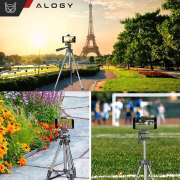 Alogy light tripod with remote control and bag smartphone holder, phone, camera 105cm 4in1