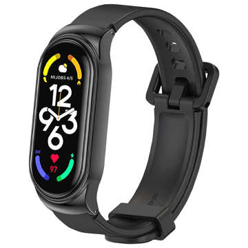 Alogy silicone strap with clasp wristband for Xiaomi Mi Band 7 Black