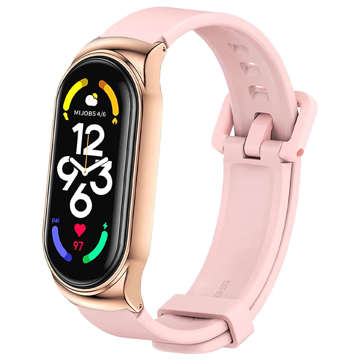 Alogy silicone strap with clasp wristband for Xiaomi Mi Band 7 Pink