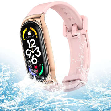 Alogy silicone strap with clasp wristband for Xiaomi Mi Band 7 Pink