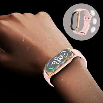 Alogy silicone strap with clasp wristband for Xiaomi Mi Band 7 Pink