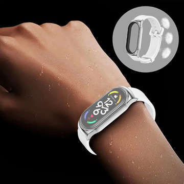 Alogy silicone strap with clasp wristband for Xiaomi Mi Band 7 White