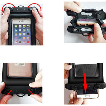 Alogy waterproof case with airbag universal waterproof IPX8 to 7.2 Black