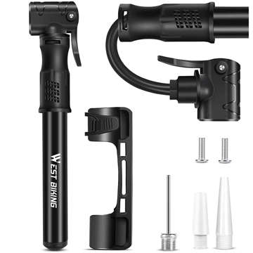 Aluminum bicycle pump Alogy Mini Bike Pump 100psi with handle Black