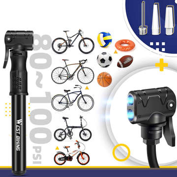 Aluminum bicycle pump Alogy Mini Bike Pump 100psi with handle Black