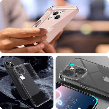 Armored Alogy Hybrid Case with Camera Cover for Apple iPhone 13 Transparent