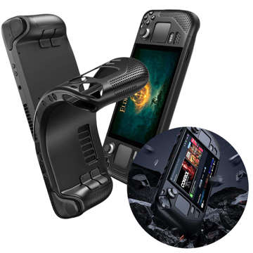 Armored protective silicone case PGTECH TPU Case for Steam Deck Black