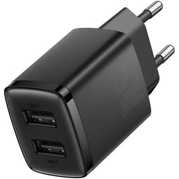 BASEUS Compact Wall charger 2x USB 10.5W Black