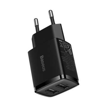 BASEUS Compact Wall charger 2x USB 10.5W Black