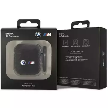 BMW BMA2WMPUCA2 case for AirPods 1/2 cover black/black Carbon Double Metal Logo