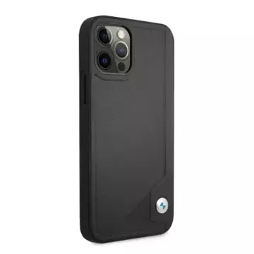 BMW BMHCP12LRCDPK Phone Case for Apple iPhone 12 Pro Max 6.7" black/black hardcase Leather Deboss