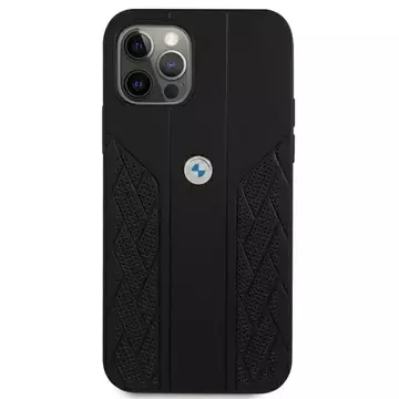 BMW BMHCP12LRSPPK Phone Case for Apple iPhone 12 Pro Max 6.7" black/black hardcase Leather Curve Perforate