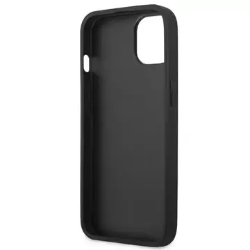 BMW BMHCP14SSLLBK Phone Case for Apple iPhone 14 6.1" black/black Leather Stamp