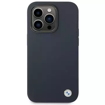 BMW BMHMP14LSILNA Phone Case for Apple iPhone 14 Pro 6.1" navy blue/navy Silicone Metal Logo MagSafe