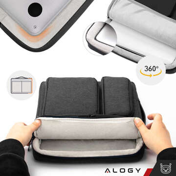 Bag Case Sleeve for MacBook Air/Pro, Laptop, Tablet 15.6" Alogy with Shoulder Strap Black