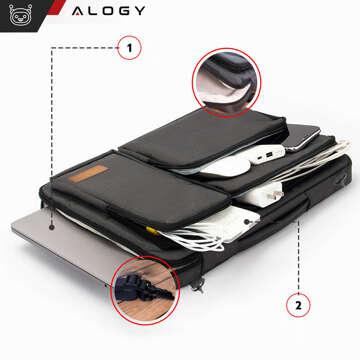 Bag Case Sleeve for MacBook Air/Pro, Laptop, Tablet 15.6" Alogy with Shoulder Strap Black