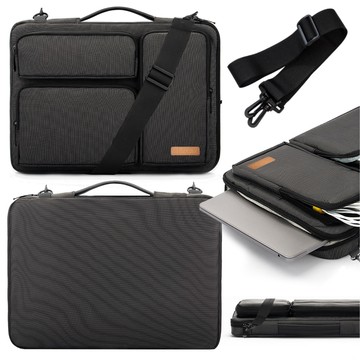 Bag Case Sleeve for MacBook Air/Pro, Laptop, Tablet 15.6" Alogy with Shoulder Strap Black