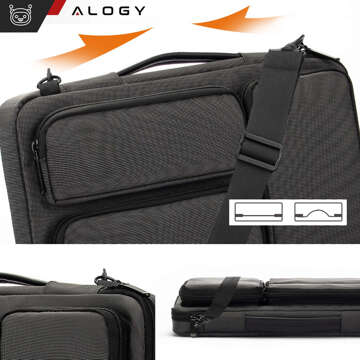 Bag Case Sleeve for MacBook Air/Pro, Laptop, Tablet 15.6" Alogy with Shoulder Strap Black