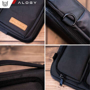 Bag Case Sleeve for MacBook Air/Pro, Laptop, Tablet 15.6" Alogy with Shoulder Strap Black