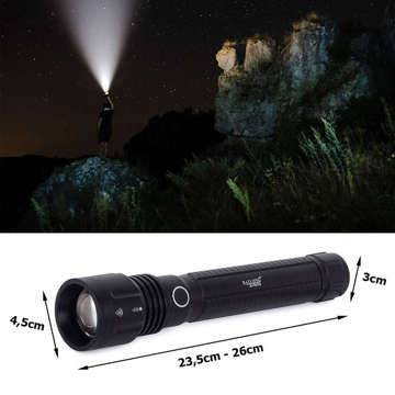 Bailong tactical police LED flashlight XHP50 zoom