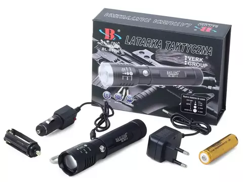 Bailong zoom CREE XP-E Q5 UV LED tactical flashlight