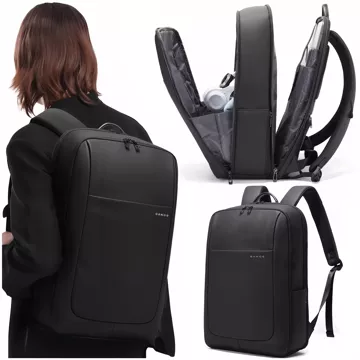 Bange Waterproof Backpack Laptop Bag 15.6" City Travel 46x30x16 cm for Work School Plane Men's Women's Black