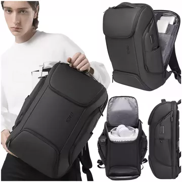 Bange Waterproof Backpack Laptop Bag 15.6" City Travel 47x30x15 cm for Work School Plane Men's Women's with USB Port Black