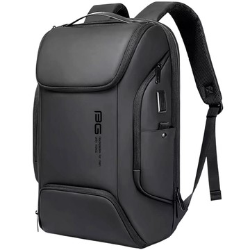 Bange Waterproof Backpack Laptop Bag 15.6" City Travel 47x30x15 cm for Work School Plane Men's Women's with USB Port Black