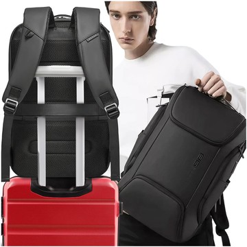 Bange Waterproof Backpack Laptop Bag 15.6" City Travel 47x30x15 cm for Work School Plane Men's Women's with USB Port Black