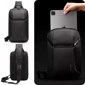 Bange Waterproof Backpack One Shoulder Bag for Tablet 11" Travel Accessories 36x20.5x10.5 cm for Work School Airplane Men's Women's Black